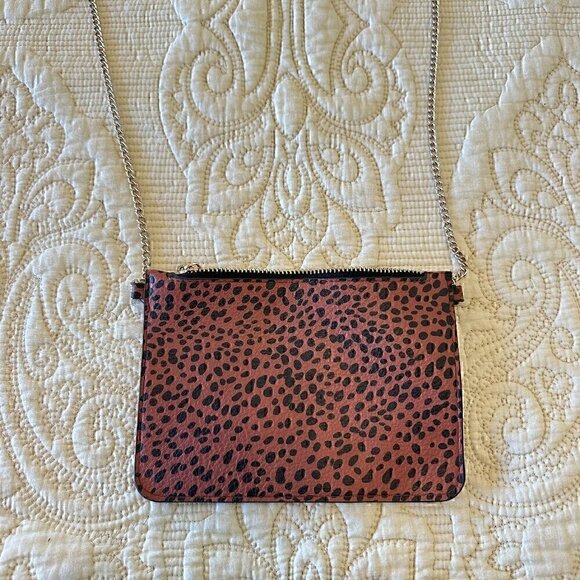 SUPER SLIM animal print crossbody bag / wallet with chain strap - Picture 1 of 5
